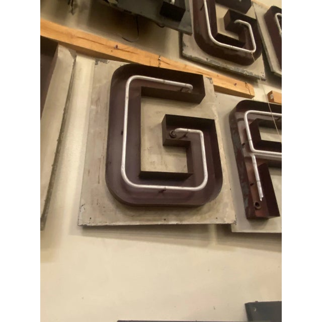 Large Vintage Neon Marquee Letter "G" From Pan-Pacific Auditorium For Sale - Image 4 of 7