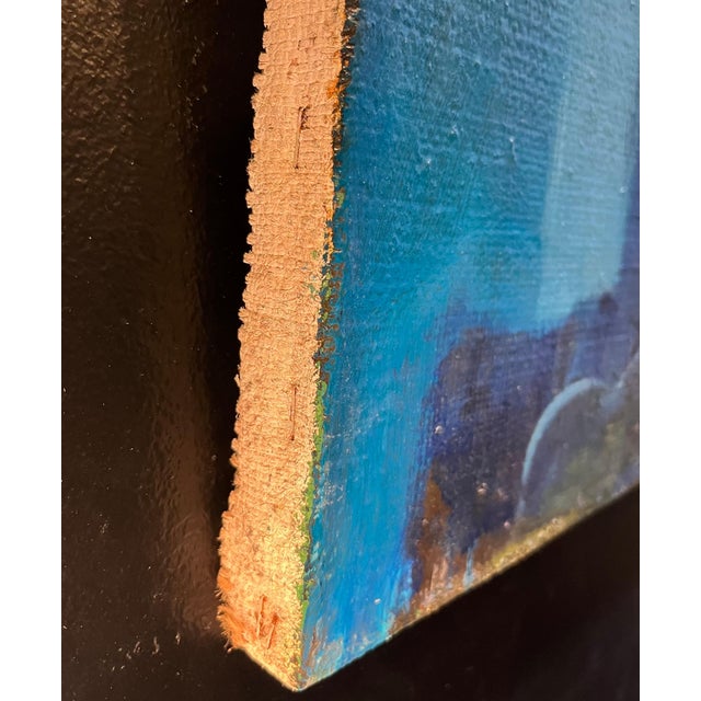 Frank Chabry, Lady in Blue, Oil on Canvas For Sale - Image 9 of 11