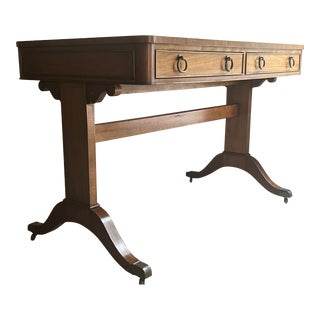 Baker Furniture Regency Style Desk or Table With Black Leather Top For Sale