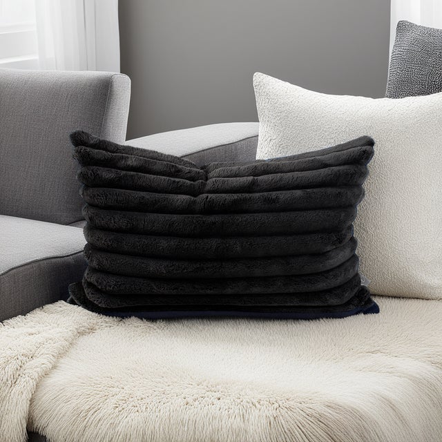 Textile Pillow 14 x 22 Shar Pei Black - Down Insert For Sale - Image 7 of 10
