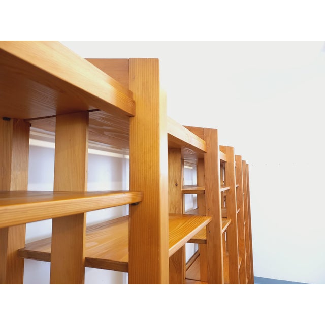 Large Modular Bookcase with Pine Shelves, 1970s, Set of 6 For Sale - Image 12 of 18