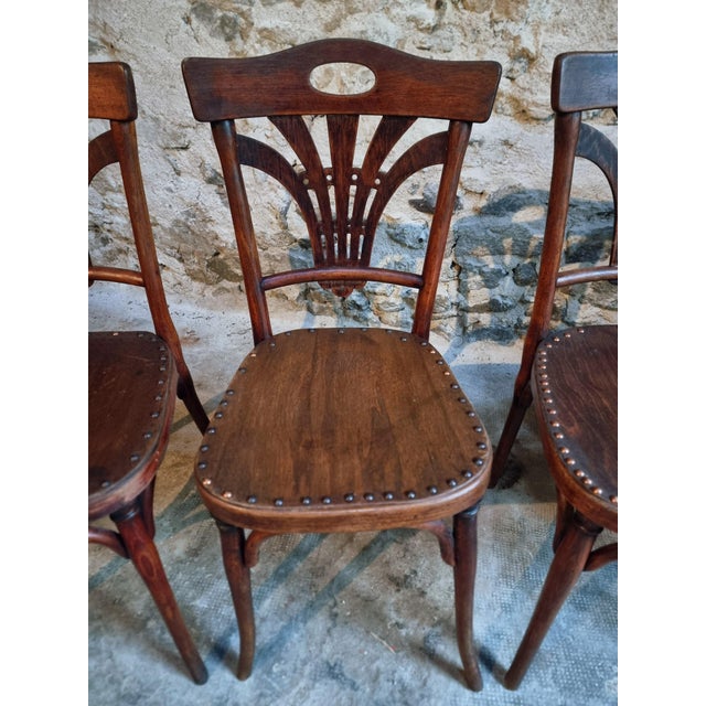 1920s Antique French Bistro Chairs from Thonet, 1920, Set of 4 For Sale - Image 5 of 18