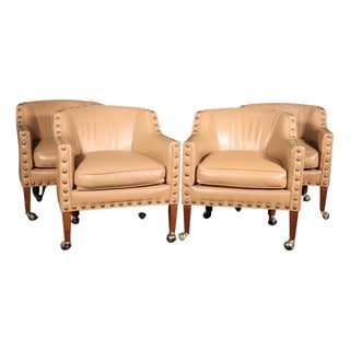 Mid 20th Century Rolling Armchairs - 4 Pieces For Sale