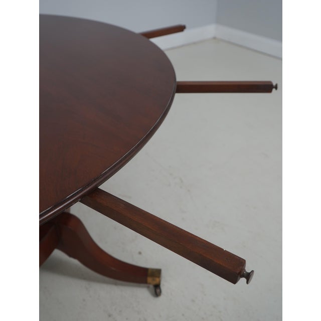Brown Regency-Style Mahogany Dining Table With Leaves For Sale - Image 8 of 18