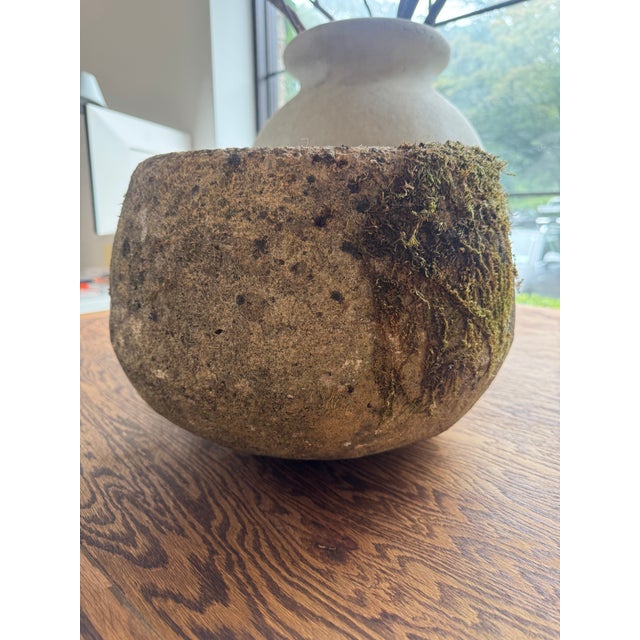 Greige Vintage Concrete Planter, France For Sale - Image 8 of 18