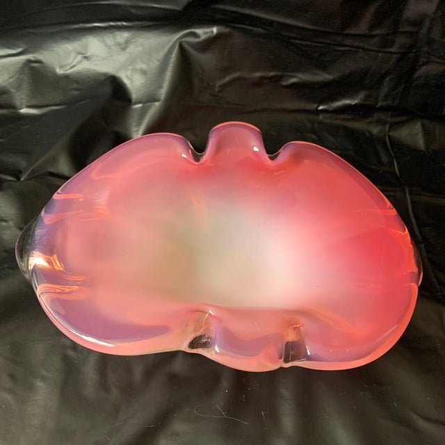 This is a vintage Murano "Alabastro" art glass bowl, attributed to Archimede Seguso from the mid-20th century, featuring a...