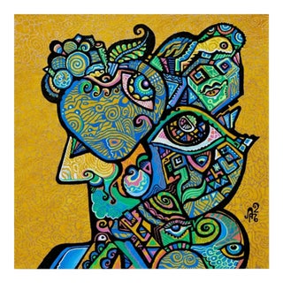 Alexander Arshansky Cubist Painting "Blue Apple" For Sale
