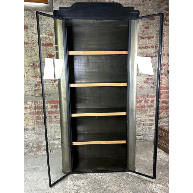 Wall Unit in Patinated and Black Steel, 1980s For Sale - Image 4 of 11