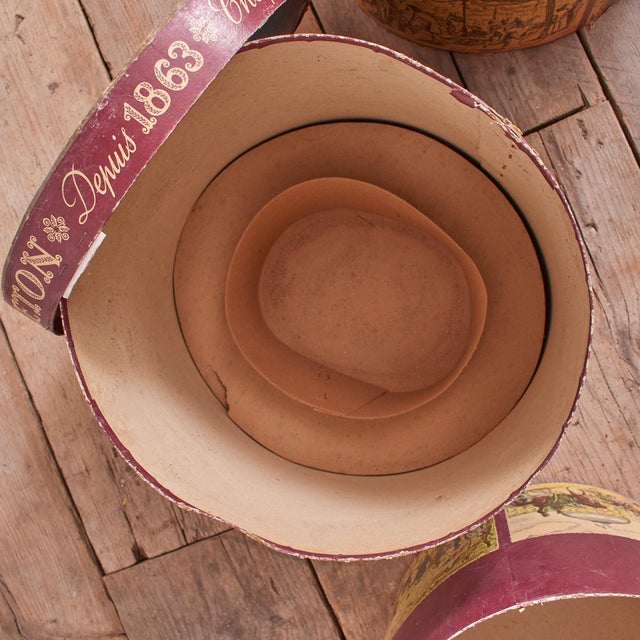 French Hat Boxes, 19th Century, Set of 3 For Sale - Image 9 of 14