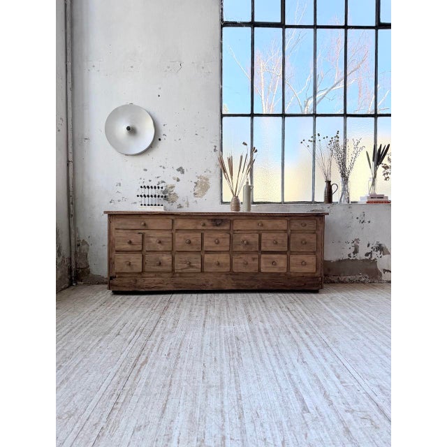 1950s Vintage Pine Workshop Credenza, 1950s For Sale - Image 5 of 18