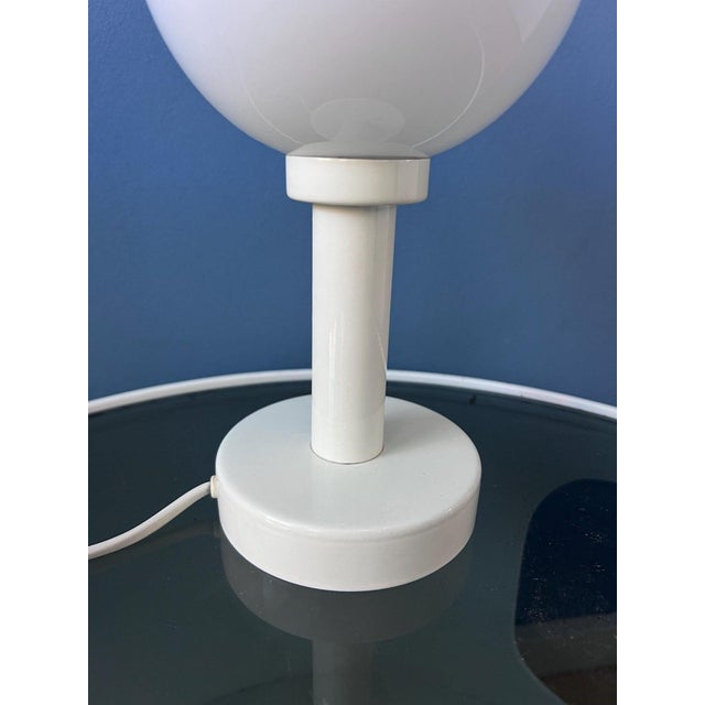 Mid-Century Space Age White Opaline Glass Table Lamp For Sale - Image 9 of 10