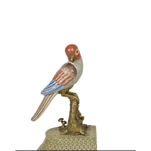 Bronze Ceramic Reggilibri Parrots from Royal Family, Set of 2, in New conditions. Designed from 2000 Stamped by Maker