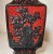 Metal Antique Handmade Chinese Carved Black Red Lacquer Cinnabar Floral Vase Urn For Sale - Image 7 of 13