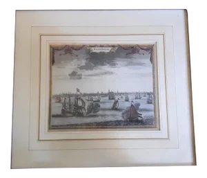 Late 18th Century "Rotterdam" Copper Gravure by F. De Wit Framed