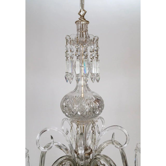 1920s Georgian Style Cut Crystal 5-Light Chandelier For Sale - Image 4 of 12