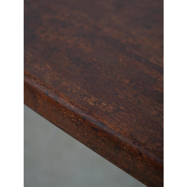 Scrolled Iron Base Coconut Top Dining Room Table For Sale - Image 11 of 14