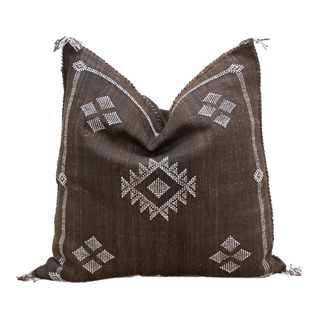 Ebony Souk Large Silk Rug Pillow For Sale