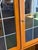Wood Vintage Danish Modern Teak Corner Cabinet Display Hutch Mid Century Stained Glass Denmark For Sale - Image 7 of 9