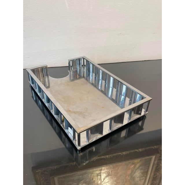 Modernist Chrome-Plated Metal Desk Set by Jacques Adnet, 1930, Set of 3 For Sale - Image 11 of 18