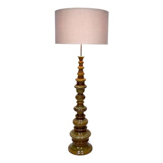 Large Sculptural Glazed Ceramic Floor Lamp from Kaiser-Leuchten, 1960s For Sale