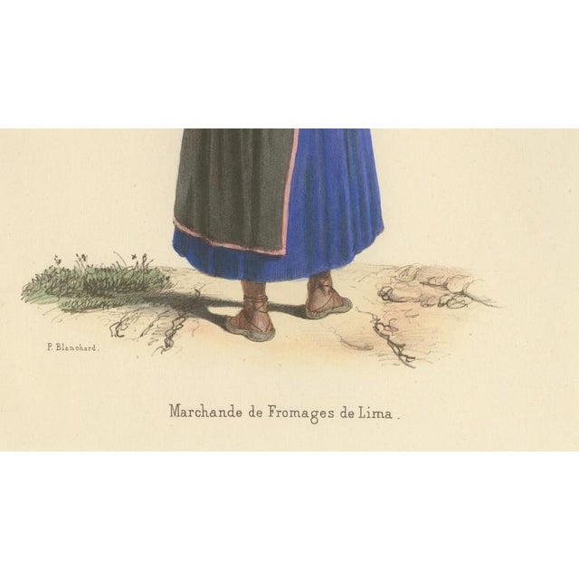 Peruvian Women of Lima, Cheese Seller and Regional Costume, 1841, Lithograph For Sale - Image 9 of 11