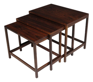 Danish Modern Brazilian Rosewood Nesting Tables, Set of 3