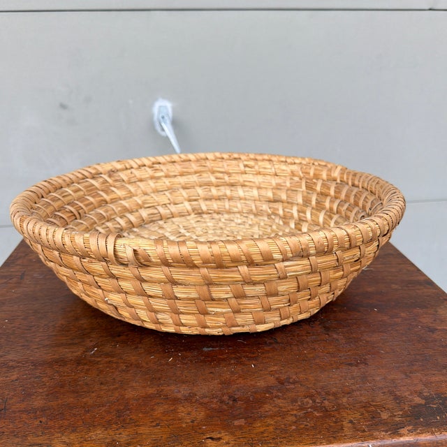 Antique American Woven Rye Straw Bowl, Circa 1900–1920s For Sale - Image 12 of 12