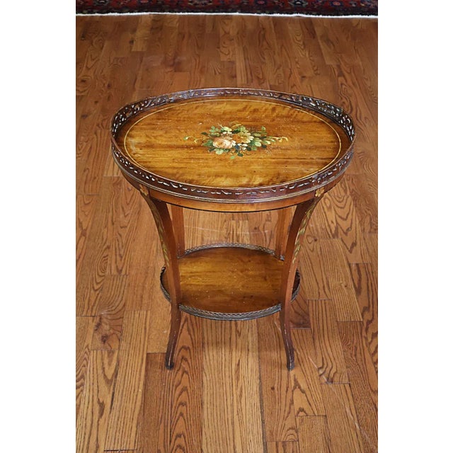 ​Grand Rapids Early 20th Century Paint Decorated Adam Style Satinwood End Table Dimensions : 29" Tall X 20.5" Wide X 15"...