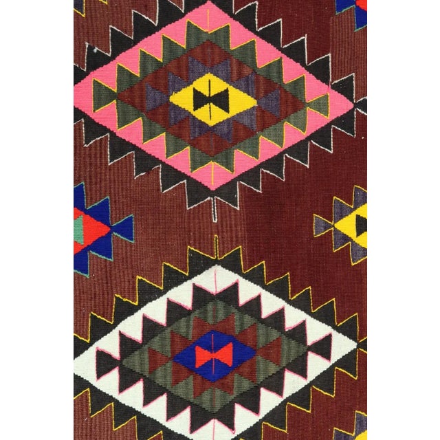 Mid 20th Century Turkish Kilim Rug-5′5″ × 9′4″ For Sale - Image 10 of 13