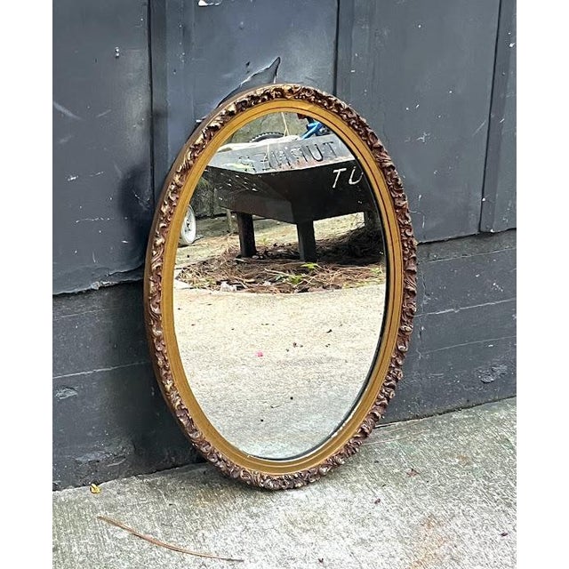 Carolina Mirror Co. Oval Gilt Wood Wall Mirror Chairish