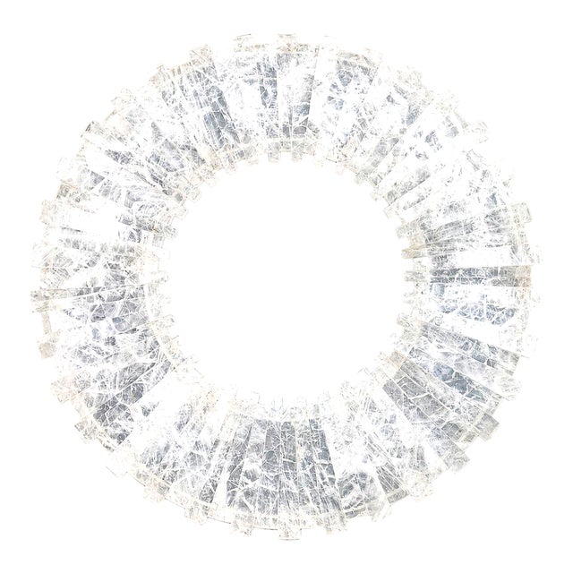 21st Century Sunburst Rock Crystal Mirror – Sculptural Modern Wall Décor 32.25” For Sale