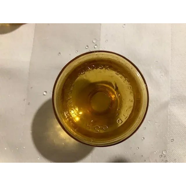 1960s 1960s Dansk Amber Glass Bud Vases/Candle Holders - Set of 6 in Original Box For Sale - Image 5 of 9