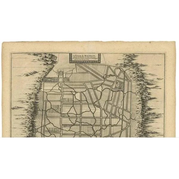 Antique Map of the City of Materan Indonesia by P. Van Der Aa, 1725 For Sale - Image 3 of 5