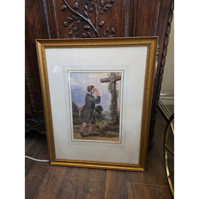 19th C Watercolor Painting by Henry Valter For Sale In San Antonio - Image 6 of 8