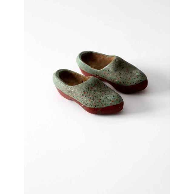 Wood Antique Children's Wooden Clogs Pair For Sale - Image 7 of 10
