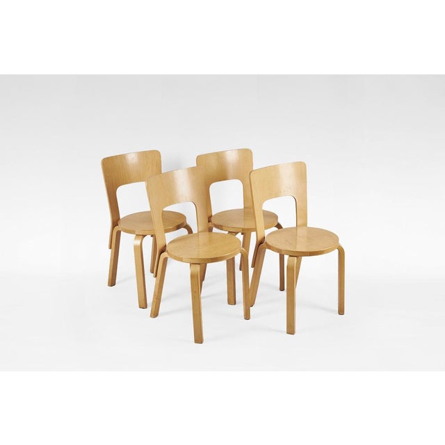 Model 66 Dining Chairs by Alvar Aalto for Artek, Finland, 1930s, Set of 4 For Sale - Image 3 of 7