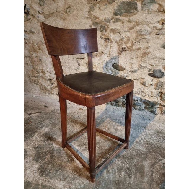 Brown Antique French Beechwood Chair, Early 1900s For Sale - Image 8 of 17
