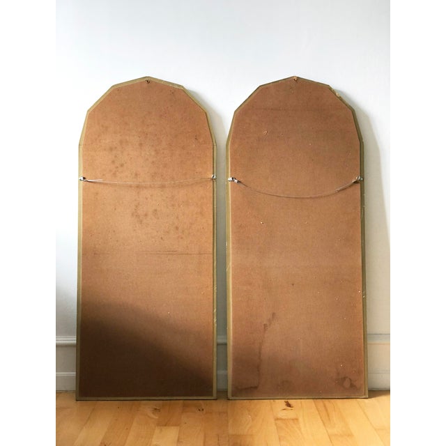 Pair of Large Vintage Venetian Full Length Brass Mirrors – Gold Hollywood Regency, Spanish 1990s For Sale - Image 12 of 13