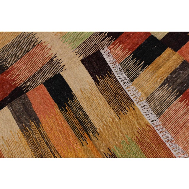 Textile Southwestern Kilim Rust Gold Wool Rug - 5'7" X 8'1" For Sale - Image 7 of 7