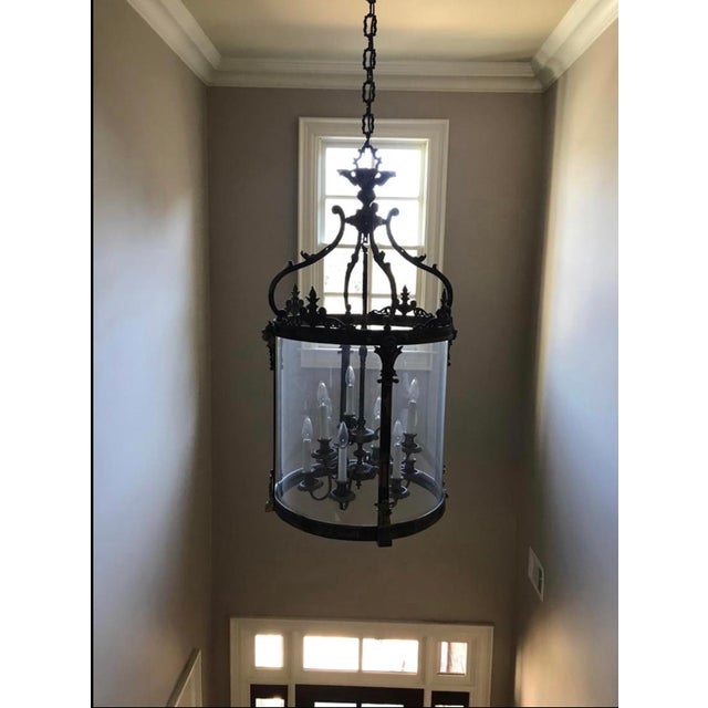 Bronze 9 Light Traditional European Foyer Pendant / Chandelier For Sale - Image 8 of 11