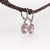 2.5Ct Morganite Diamond Drop Earrings: Solid 14k White Gold, Oval 8x6mm, Pair For Sale - Image 4 of 7