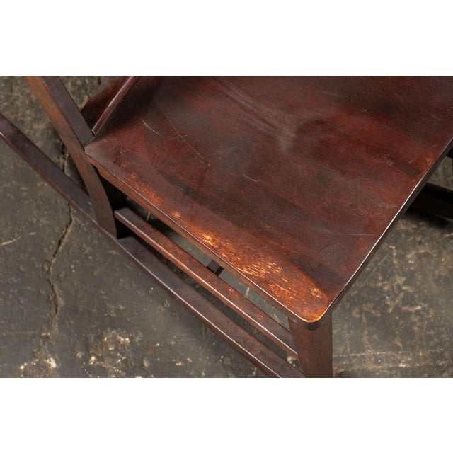 1910s Early 20th Century Arts and Crafts Mahogany Rocking Chair For Sale - Image 5 of 7