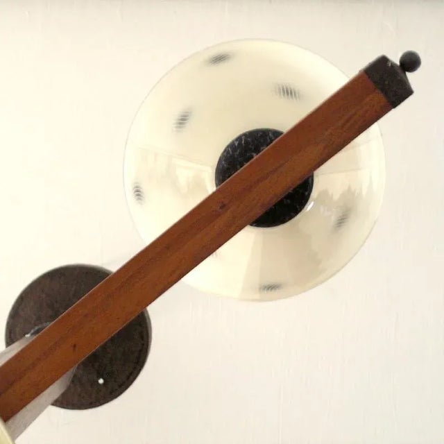 Wood Art Deco Lamp with 4 Glass Shades, 1930s For Sale - Image 7 of 10