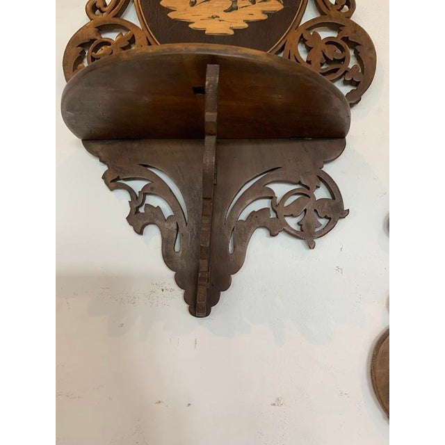 Marquetry Wall Shelves, Sorrento, Italy, 20th Century, Set of 2 For Sale - Image 3 of 8