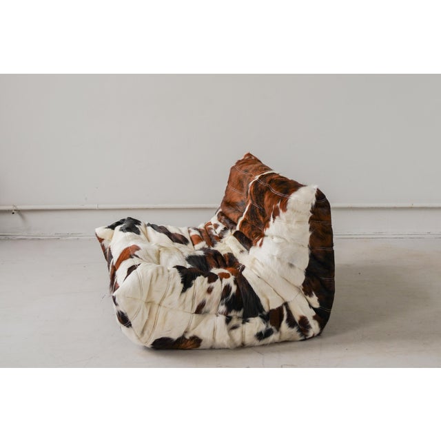 Togo 2-Seater Sofa in Cow Leather by Michel Ducaroy for Ligne Roset, 1970 For Sale - Image 3 of 8
