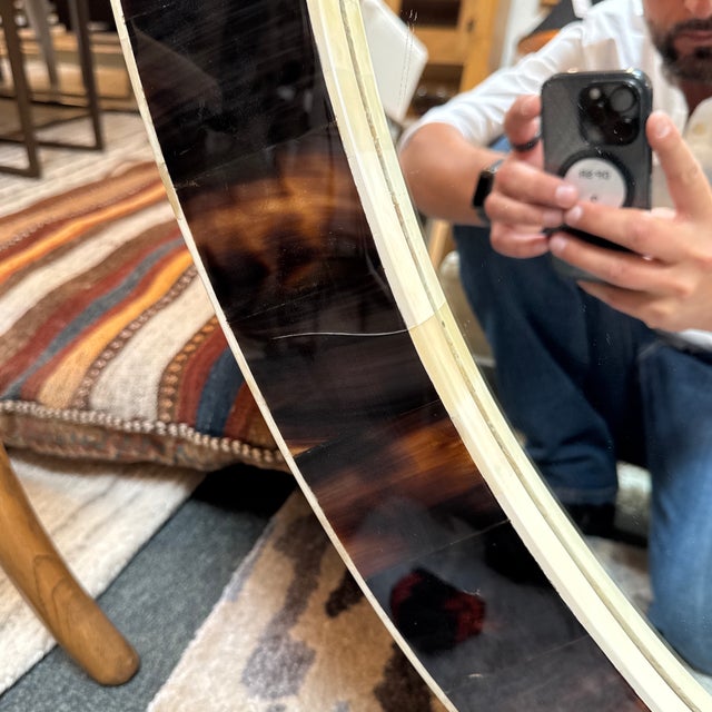 Brown Williams Sonoma Horn + Bone Mirror For Sale - Image 8 of 12