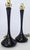 An elegant, sculptural pair of Mid-Century table lamps by the Laurel Lamp Company, featuring matte black goblet-shaped...