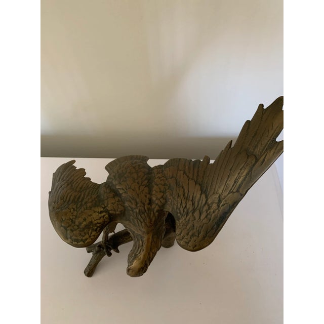 Vintage MidCentury Solid Brass Eagle on Branch Sculpture Chairish