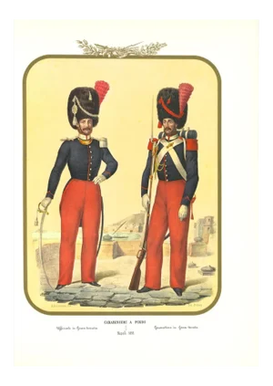 Antonio Zezon, Carabinieri, Original Lithograph, 1853