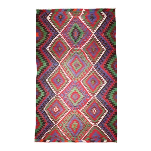 Handmade Turkish Oushak Vith Vivid Color -4' 11' X 8'